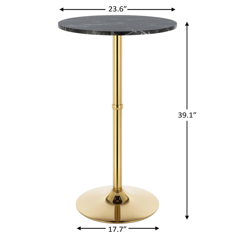 Kuriakos Round Metal Base Dining Table, Black