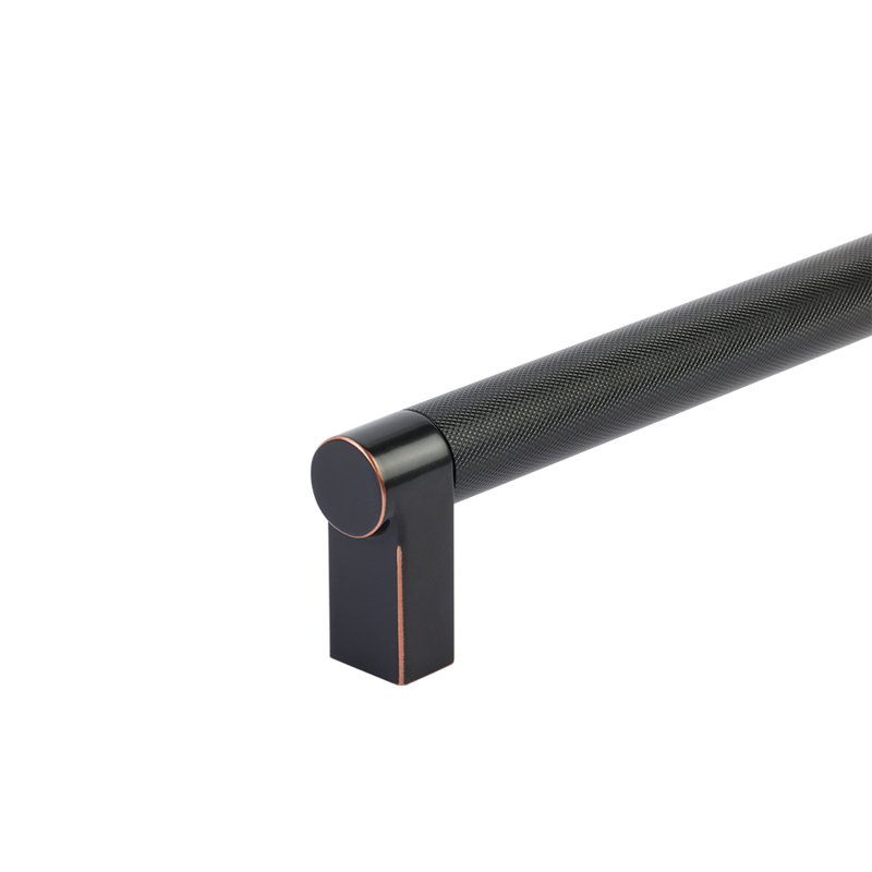 Emtek Select Appliance Pull 54" cc, Rectangular Stem, Knurled Bar, Oil Rubbed Bronze