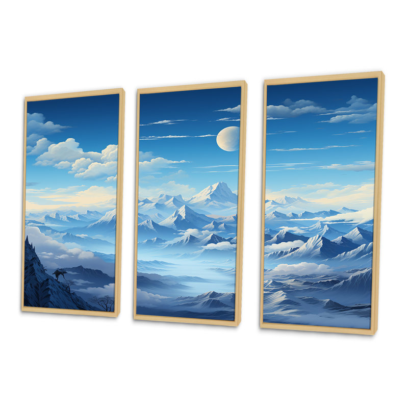 Alpine Mountain Serenity I - Paysage d'art mural, ensemble d'art mural, Cadre naturel flottant, H 32 po x l 48 po x P 1 po