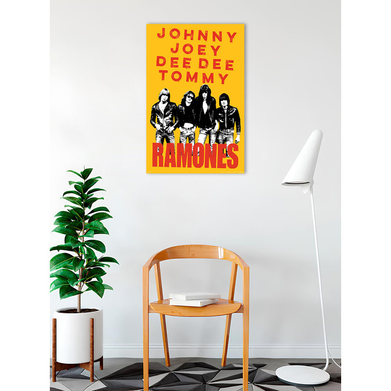  Affiche officielle sous licence Ramones - Johnny, Joey, Dee Dee, Tommy - 24 x 36 po - reproduction décorative - papier affiche - prêt à encadrer