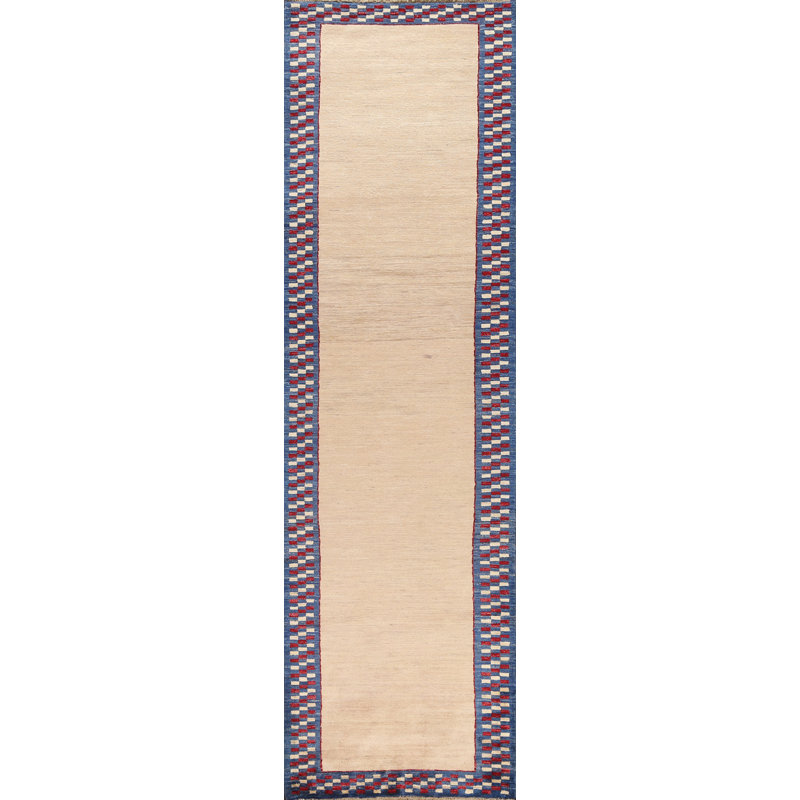 Tapis de couloir oriental neutre Gabbeh 3 x 10