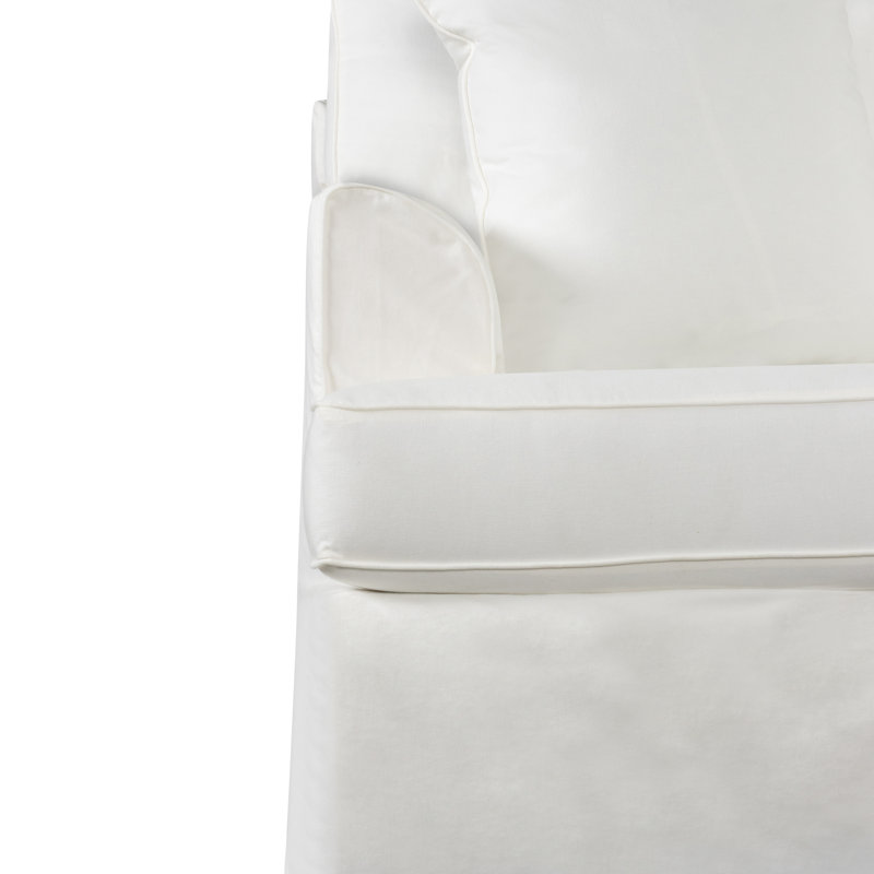 Canapé modulaire Conradina, Orienté à droite, Toile blanc cassé Bayou