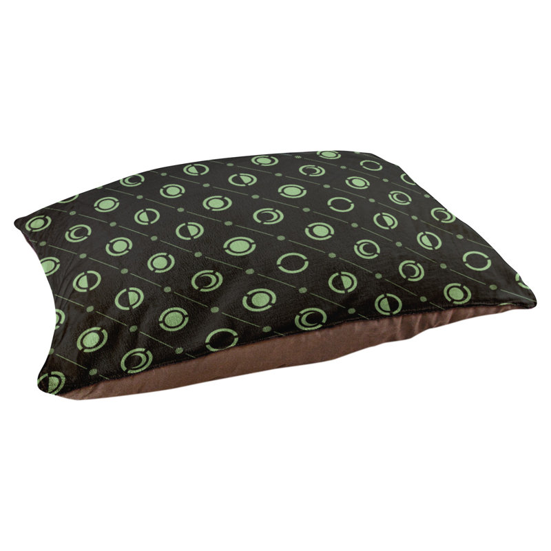 Coussin intérieur pour chien moon phases Chenault, Moyen (l 40 po x P 6,5 po x H 30 po), Vert / Noir