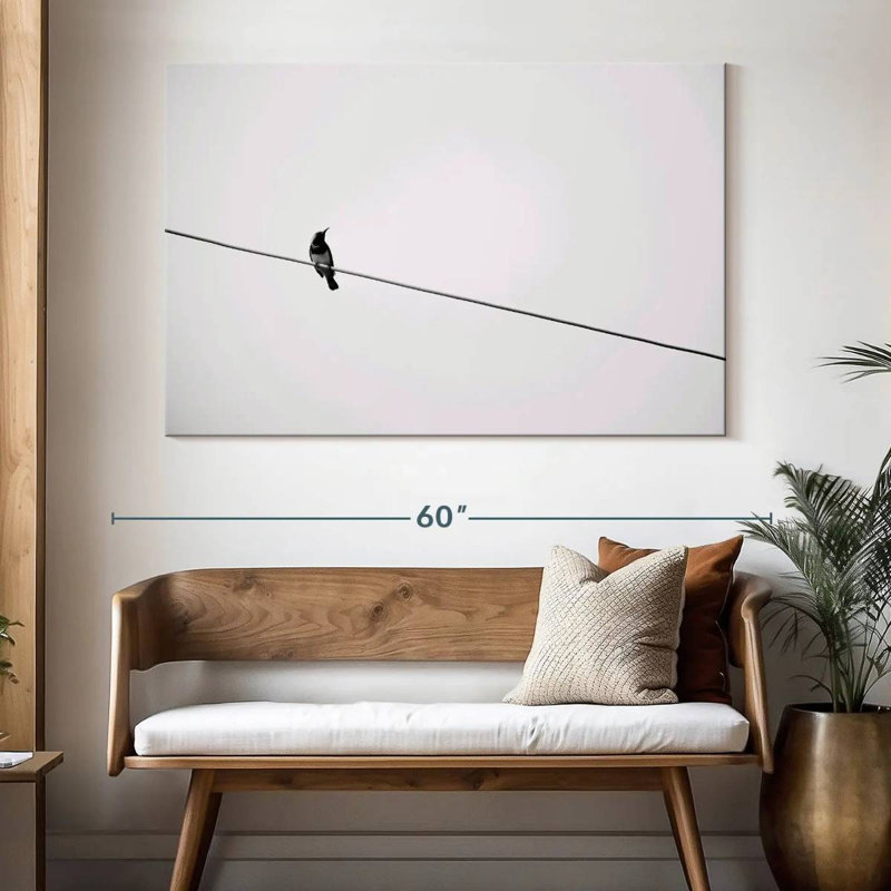 Brampt Simple Bird On Wire, 34" H x 51" W