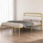 Structure de lit en métal et acier avec tête de lit tapissier pour la chambre à coucher (grand) - Doré / beige confortable en beige doré