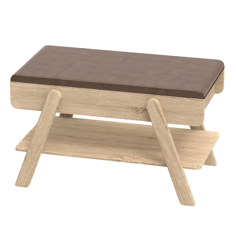 Banc porte-chaussures en cuir