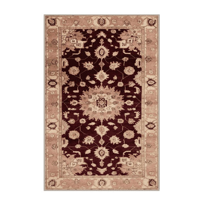 Machine Washable Overdyed Brown Area Rug