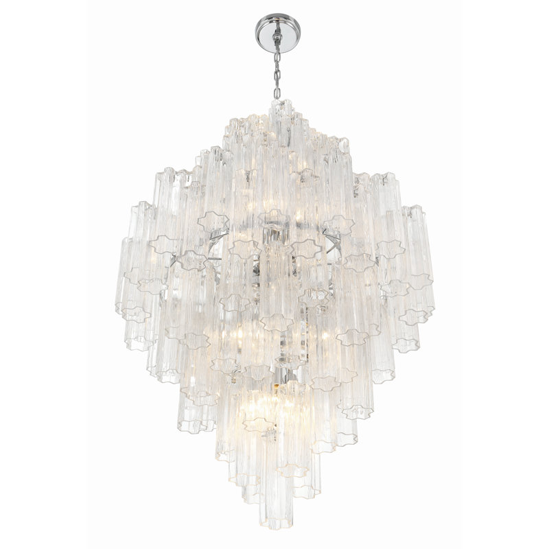 Quinzio 20 - Light Dimmable Tiered Chandelier, Polished Chrome