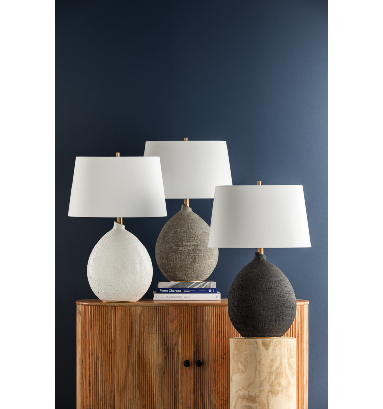 Mellina Ceramic Table Lamp, Gray