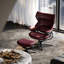 Chaise pivotante inclinable en cuir véritable avec appui-tête réglable et repose-pieds pour le salon, le bureau, la chambre à coucher et le bureau. Fauteuil inclinable de luxe en cuir véritable pour lire et se détendre (rouge)-1771956712