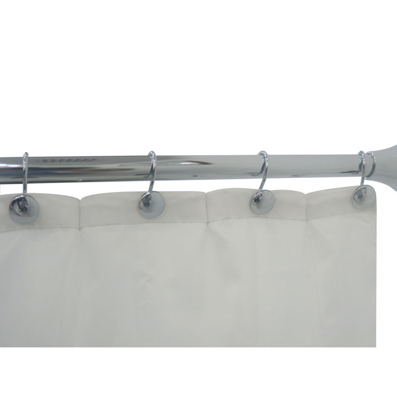 2.5'' Straight Tension Shower Curtain Rod & Hook Set, Chrome