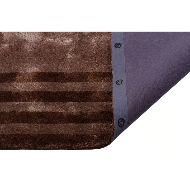 Tapis spécial touffeté de couleur brun et tissé à la machine en viscose tissé à la machine, Rectangle 8 pi 2 po x 9 pi 10 po