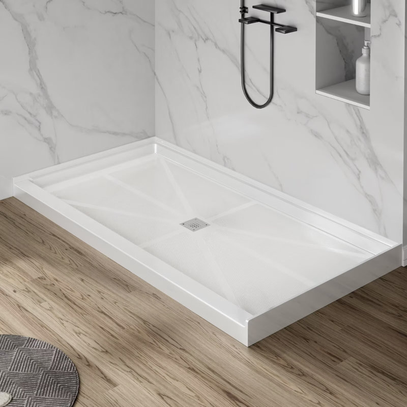 Shower Tray, Plastic 152*90cm Rectangle Shower Base, Plastic Pan for Bathroom, 152 x 90 cm 