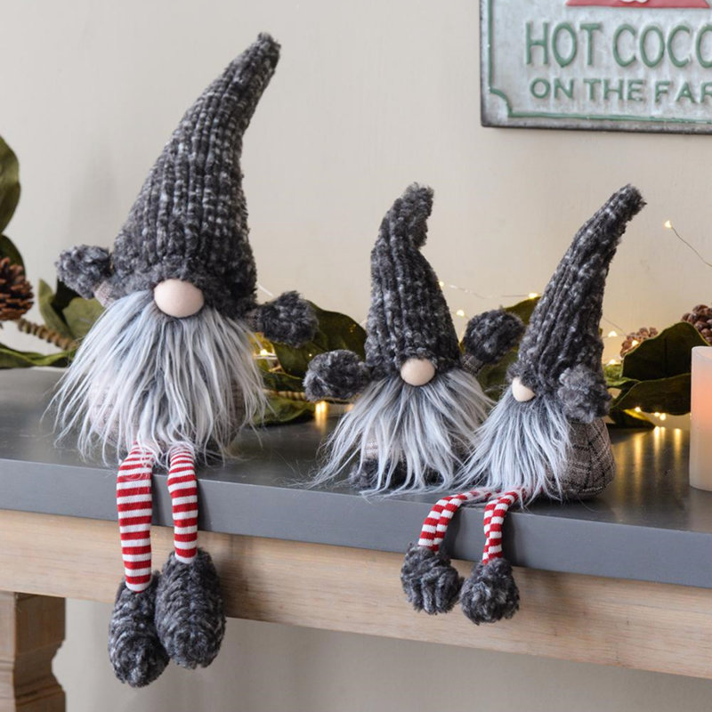 4 pièces de décorations de gnomes de Noël, ornements de table de fête pour les fêtes et la décoration intérieure