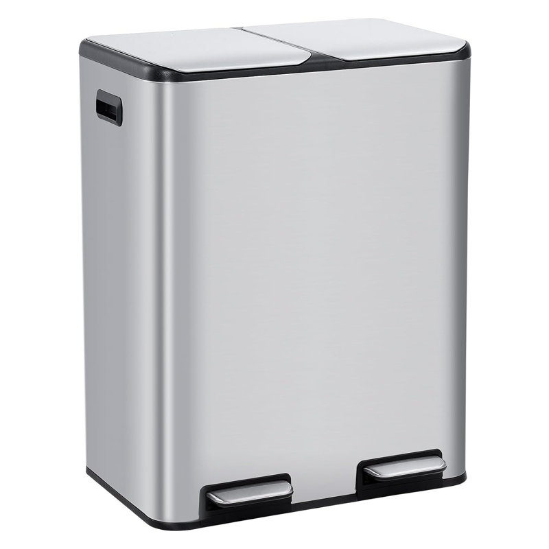 Stainless Steel Step On Kitchen Trash Can - 60L