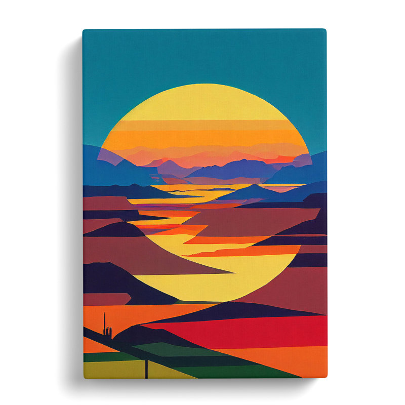 Boundless Sunset Abstract - Wall Art, Wrapped Canvas, 76cm H x 50cm W x 3cm D, No Matte