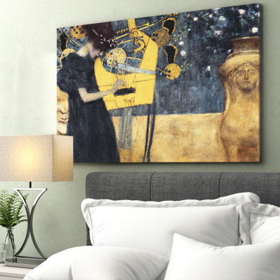 Musik I 1895 by Gustav Klimt - Wrapped Canvas Painting