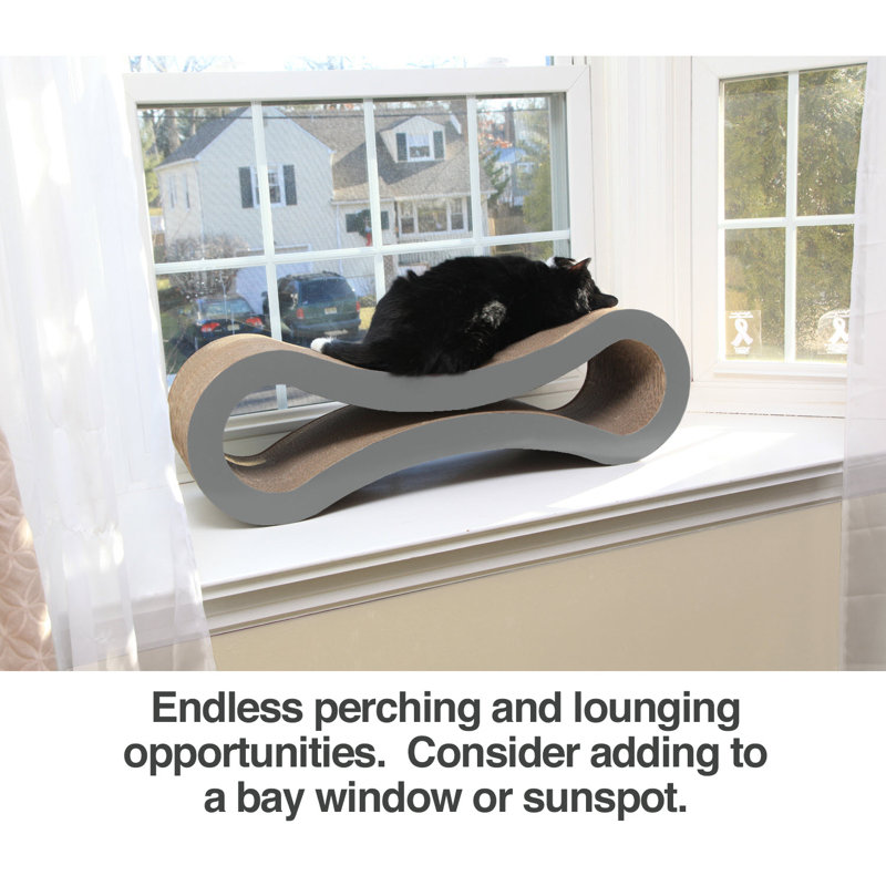 Charcoal Gray Recycled Cardboard Cat Scratcher Lounge