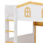 Lit superposé avec garde-corps en forme de maison et lit gigogne, lit superposé en bois avec tablettes de rangement