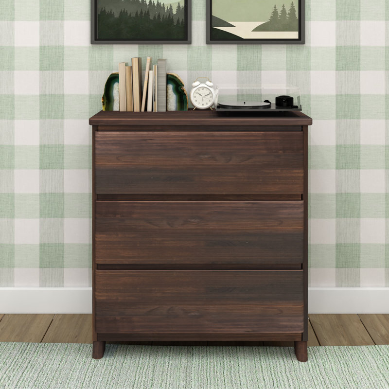 Aviva Kids Solid Wood 3-Drawer Dresser, Barnwood Brown