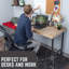 1 po Pied de bureau robuste en T de style industriel avec brides rondes - paquet de 1-649566044