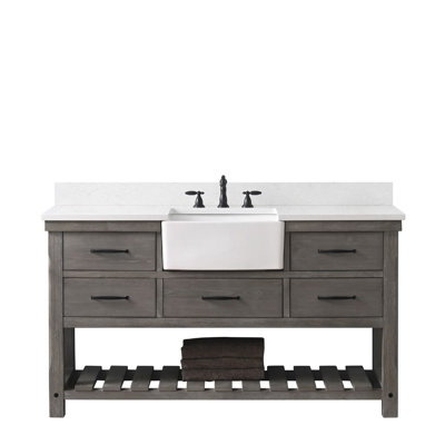 Curiel 60'' Single Bathroom Vanity with Engineered Stone Top