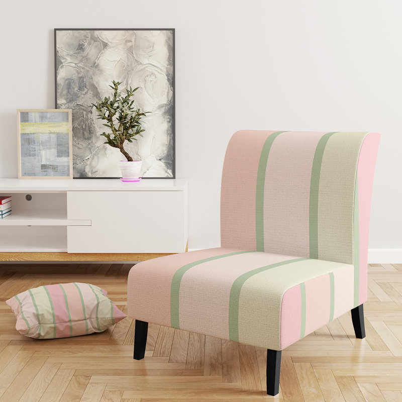 Multicolor Striped Pattern - Upholstered Patterned Accent Slipper Chair