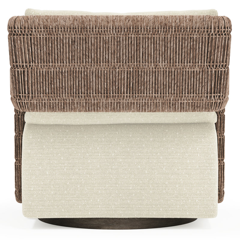 Maldives Outdoor Swivel Lounge Chair, Cream