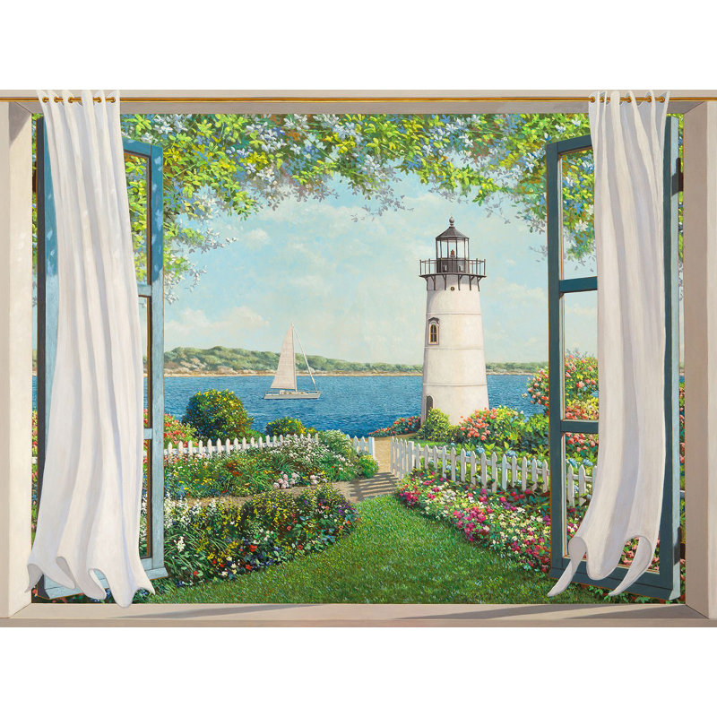 Window On The Lighthouse by Andrea Del Missier - Wrapped Canvas Painting, 50cm H x 70cm W x 4cm D