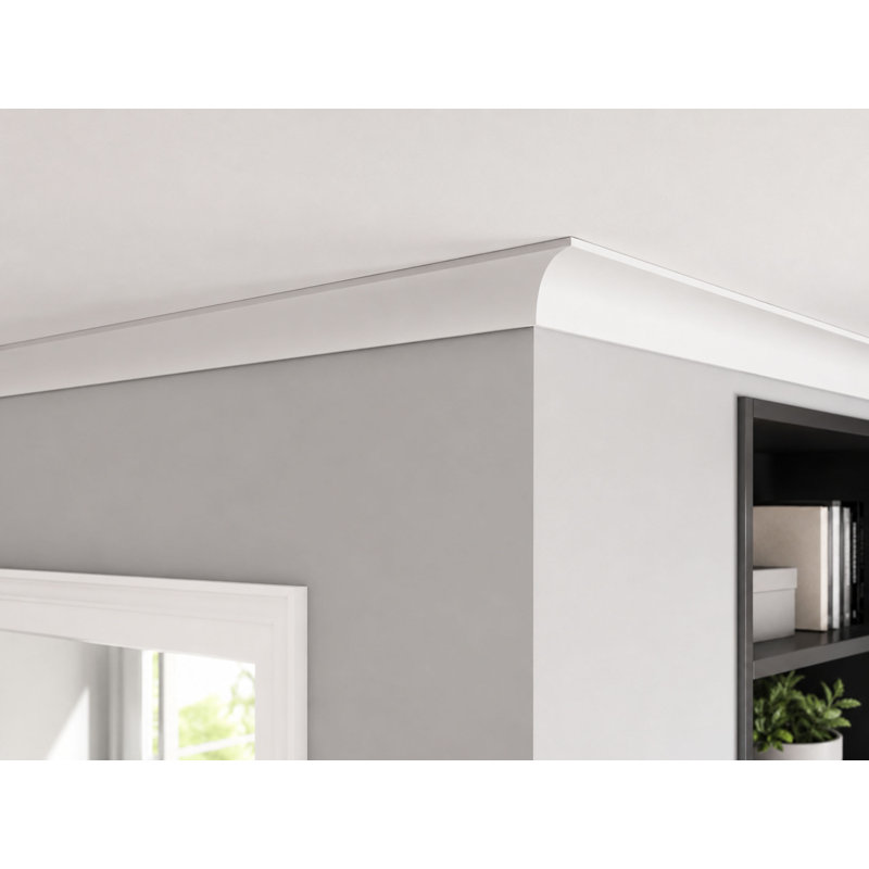 Moulure couronnée en polyuréthane simple 2-3 / 4 po x 2-3 / 8 po x 96 po 48 LF, 9 Pack