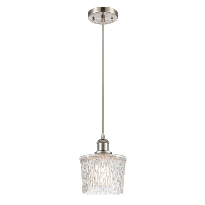 Luminaire suspendu 1 lumière Camire, Nickel satiné brossé, Ampoule DEL 6 watts Vinage, H 16,25 po