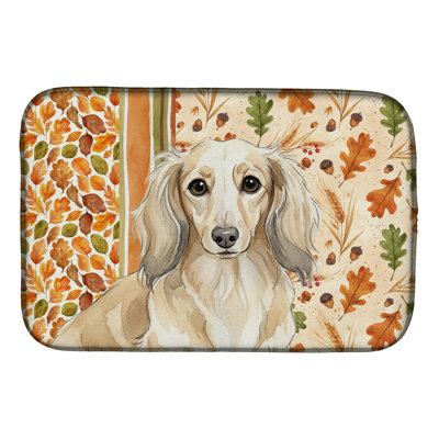 Tapis de séchage d'automne à longs poils crème teckel