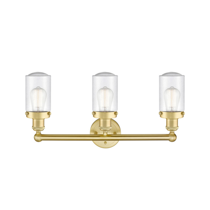 Éclairage pour salle de bain 3 lumières à intensité variable, Bullé, Or satiné