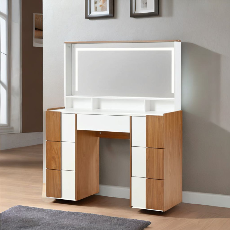 Table de coiffeuse avec miroir lumineux