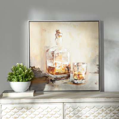 Art mural encadré à la main Sœurs Emily Cocktail Hour II - 25 po x 25 po