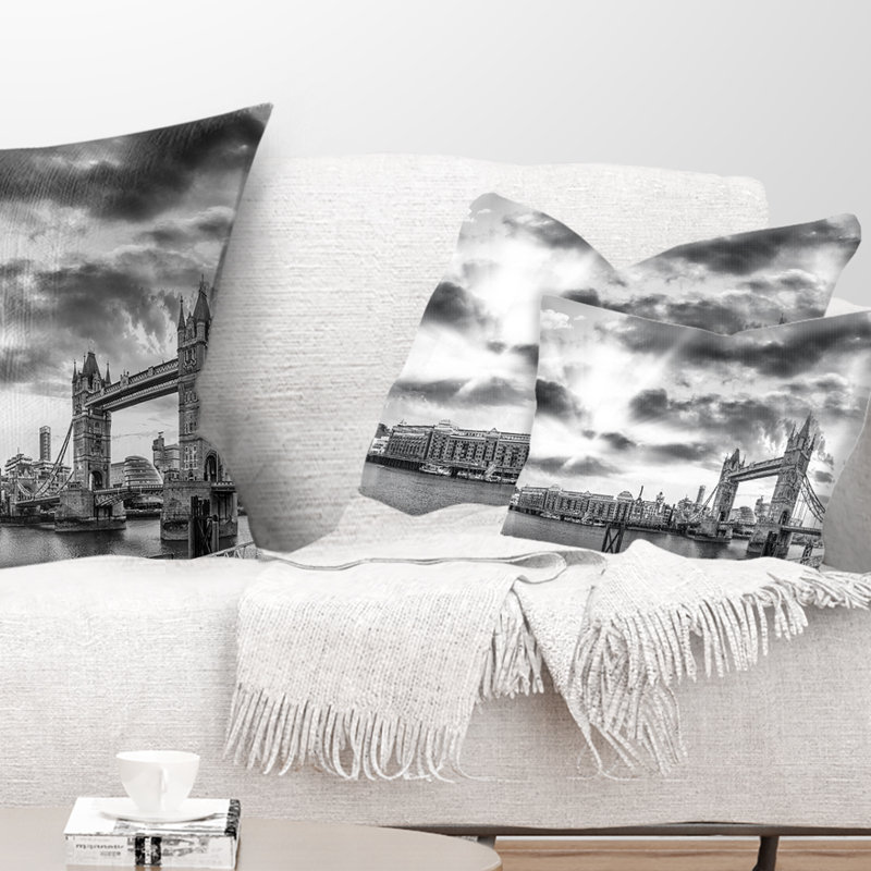 Oreiller de londres panorama cityscape view of london, 12 po x 20 po, Coussin lombaire