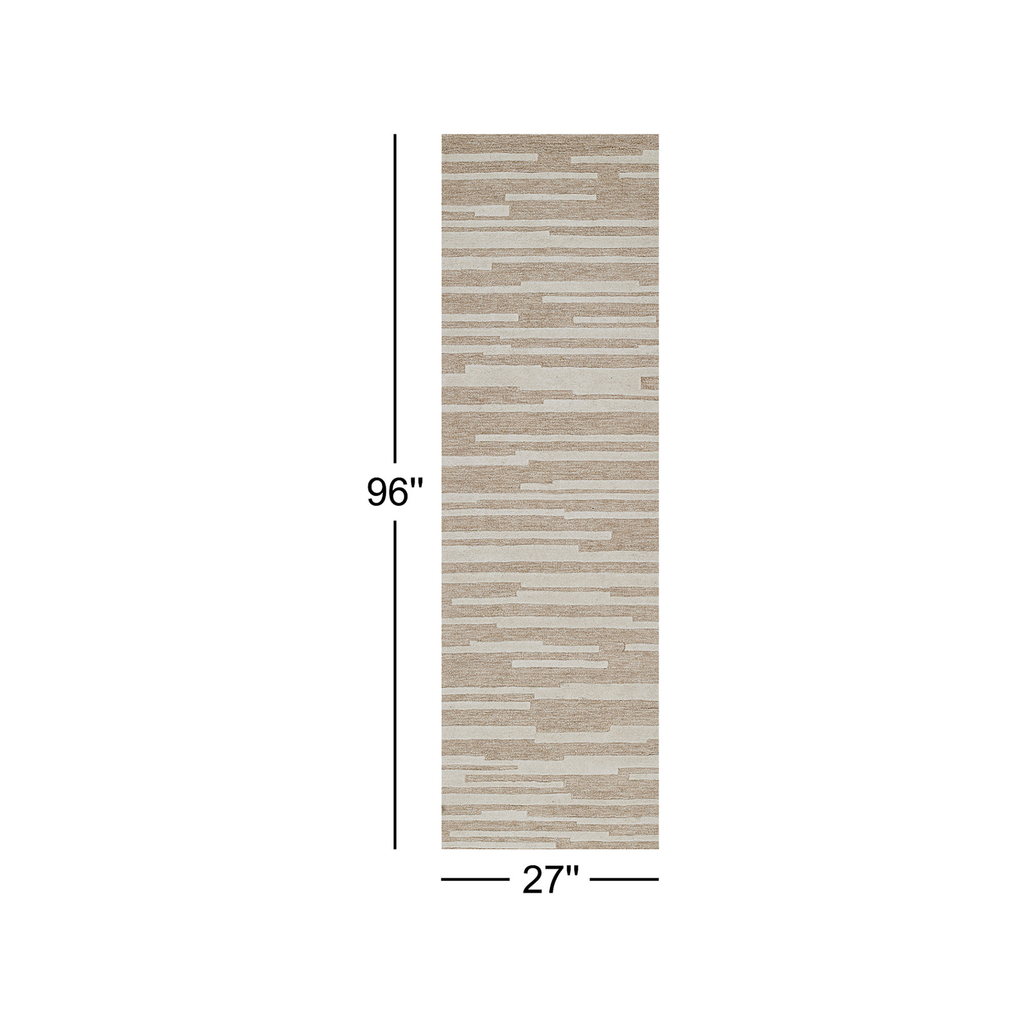 Keaundra Handmade Wool Taupe Rug, Runner 2'3" x 8'