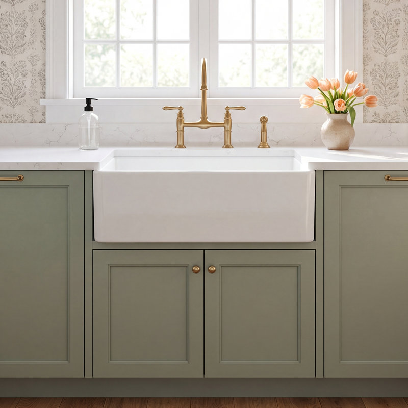 Marisol 30.25'' L Single Bowl Fireclay Kitchen Sink