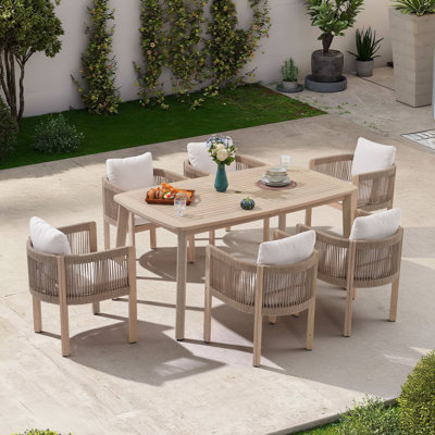 6 - Person Rectangular Outdoor Dining Set With Cushions