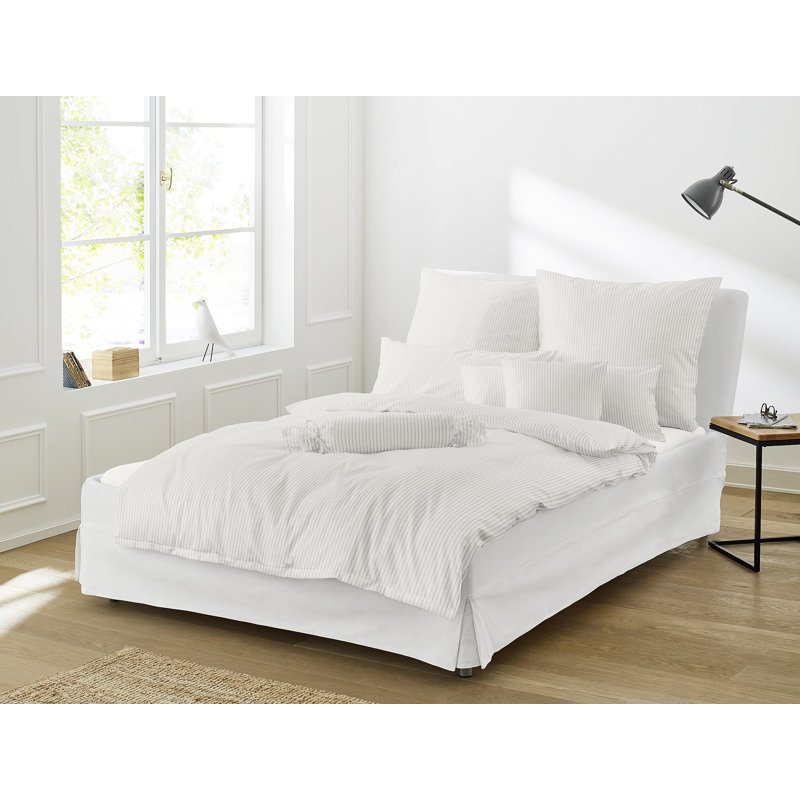 Lumen 2 Piece Duvet Cover Set, 155 x 200cm - 1 Pillowcase (80 x 80 cm), Light grey