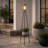 Outdoor Solar Lantern Floor Lamp with Plant Stand, Vintage Black Iron Tripod Patio Light