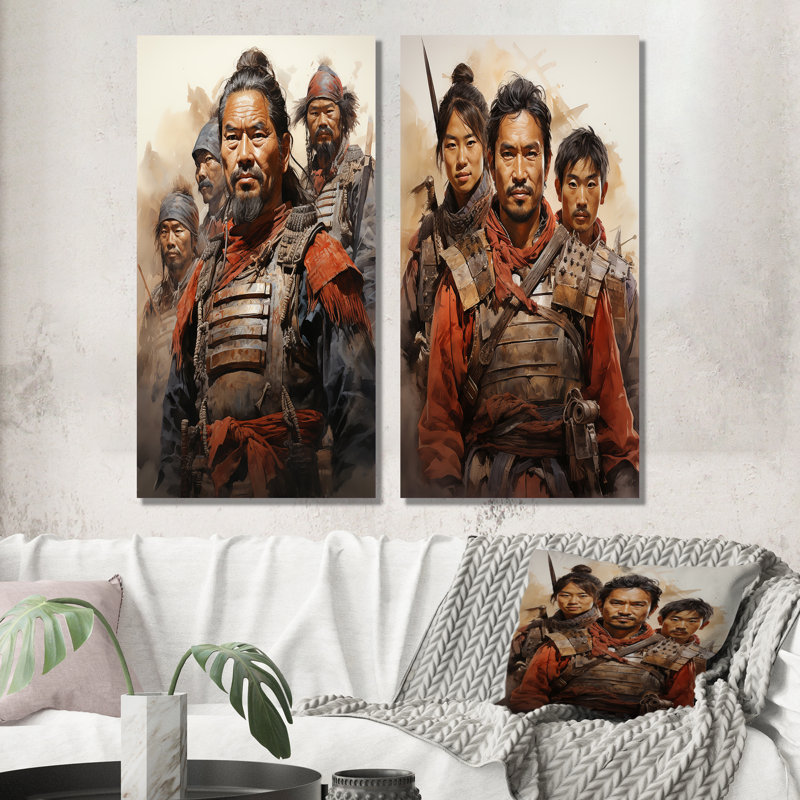 «China Art Terracotta Warriors», 2 pièces, Toile tendue, H 20 po x l 24 po