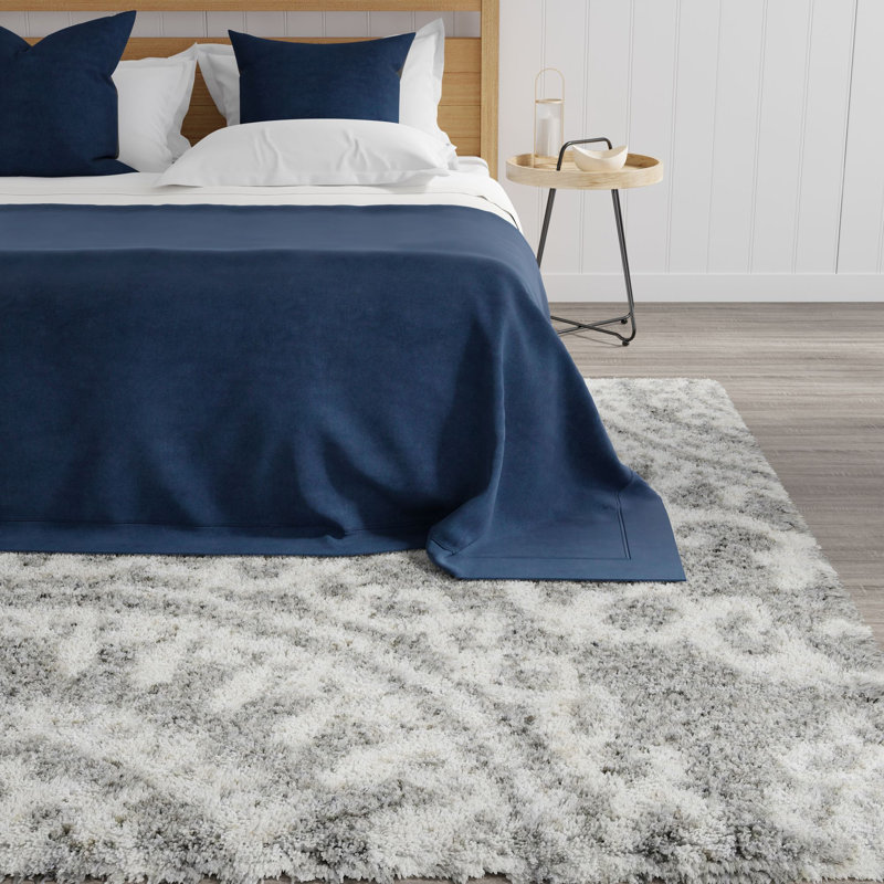 Tapis floral en polyester tissé à la machine Floral, Rectangle 2 pi 6 po x 4 pi