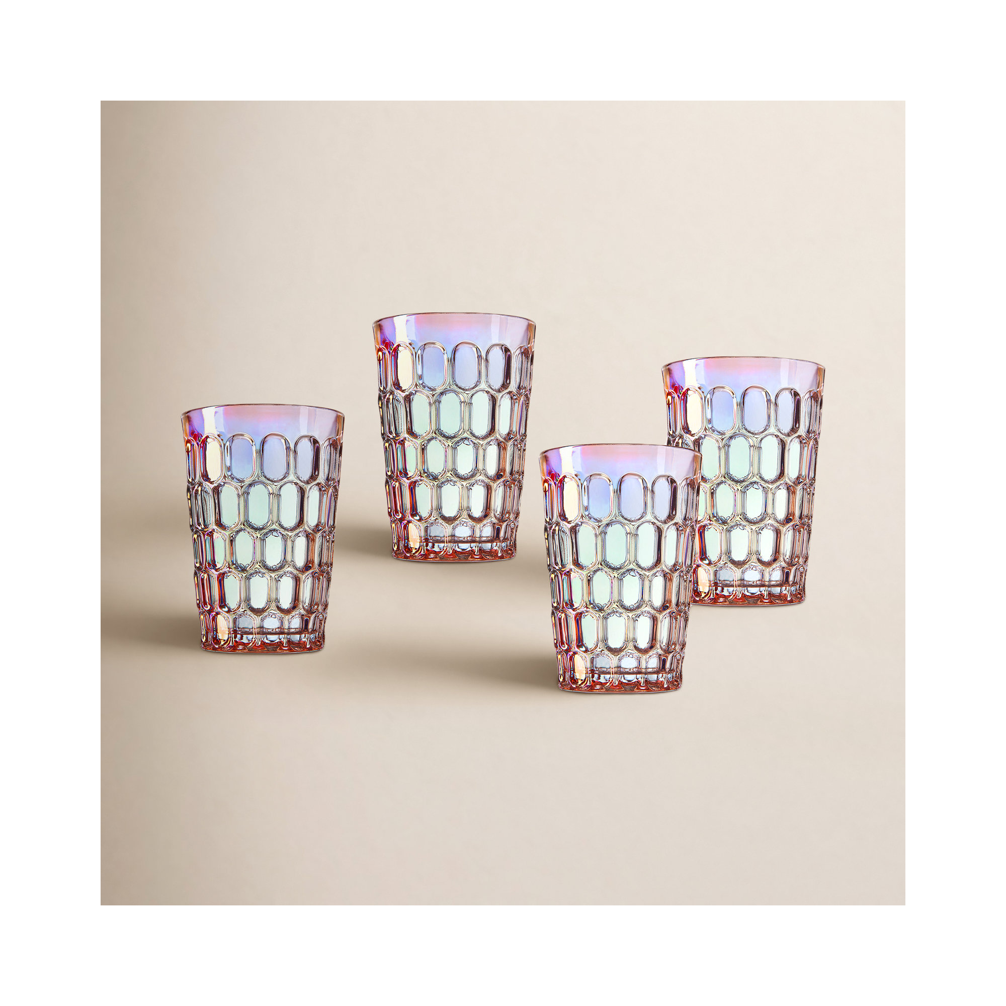 Rex Rainbow 12 oz. Drinking Glass, Pink