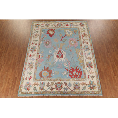 Light Blue Oushak Oriental Area Rug 9x12