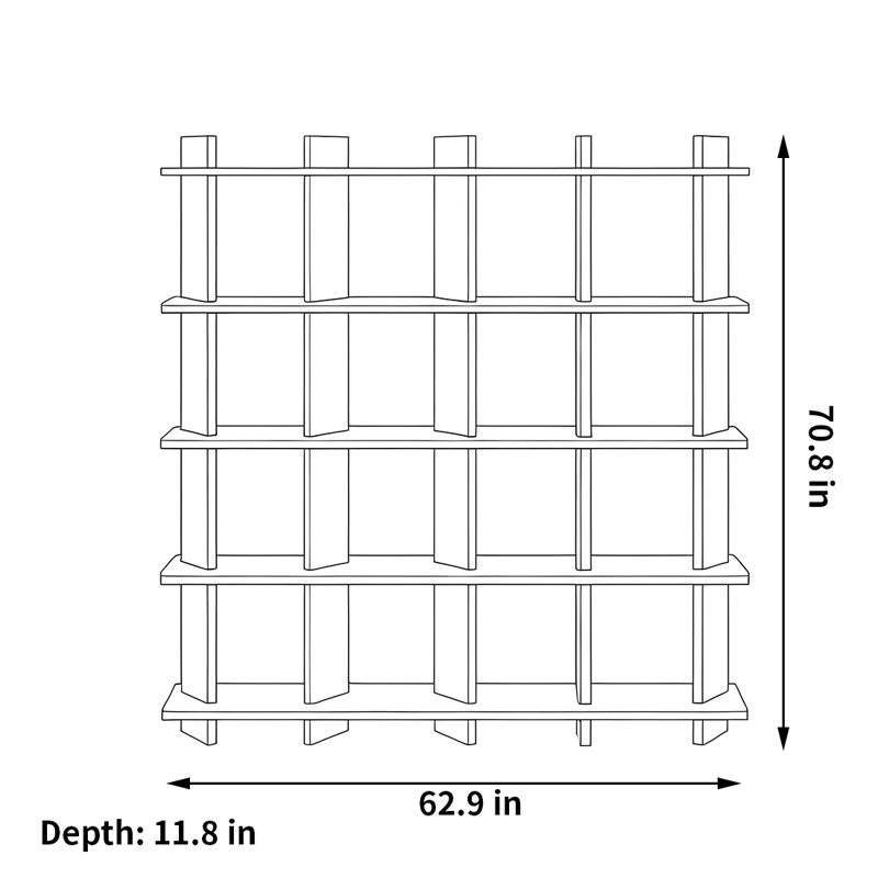 Makinley, Burlywood, (5 tablettes) H 70,8 po x l 62,9 po x P 11,8 po