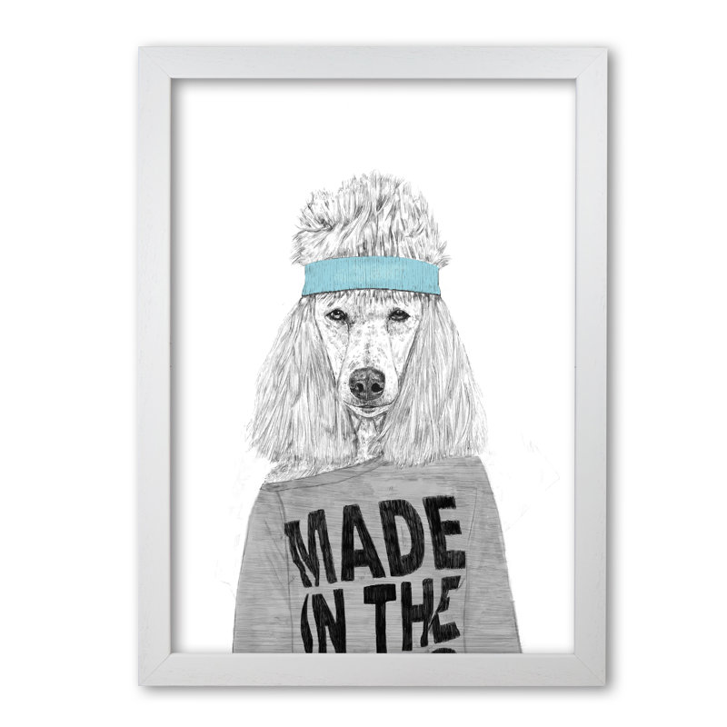 80'S Bitch Dog Animal by Mercedes Lopes Charro - Print, 84 cm H x 59.4 cm W x 5 cm D, White Grain