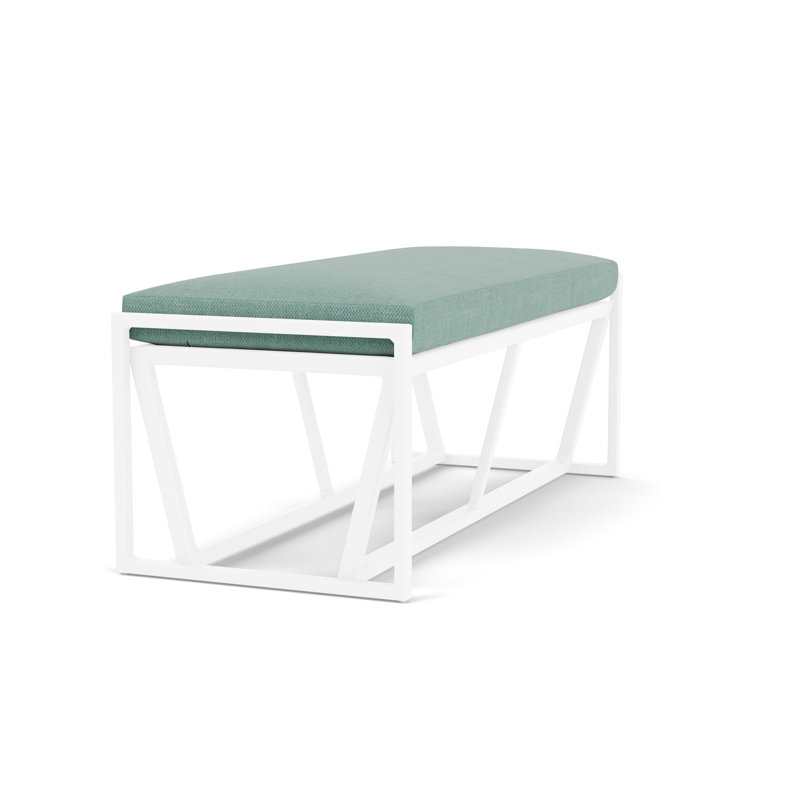 Summit Outdoor Dining Bench, White, Pavian Pool
