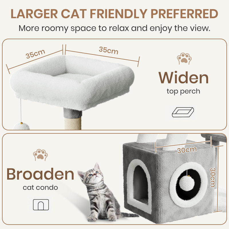 Amadahy 107cm H Cat Tree, Light Grey