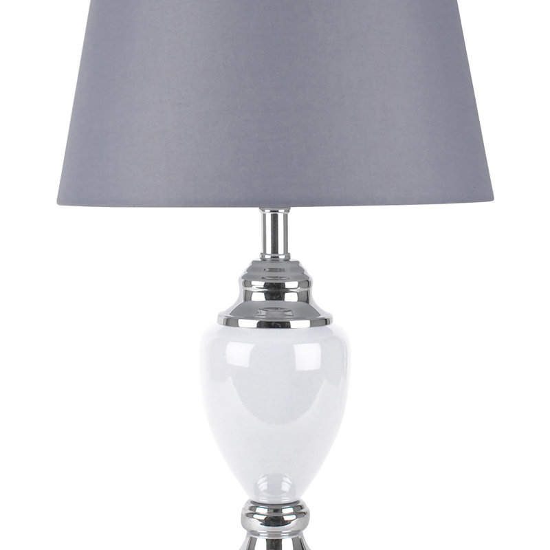 Sandin Metal Table Lamp, Polished Chrome/White, Grey